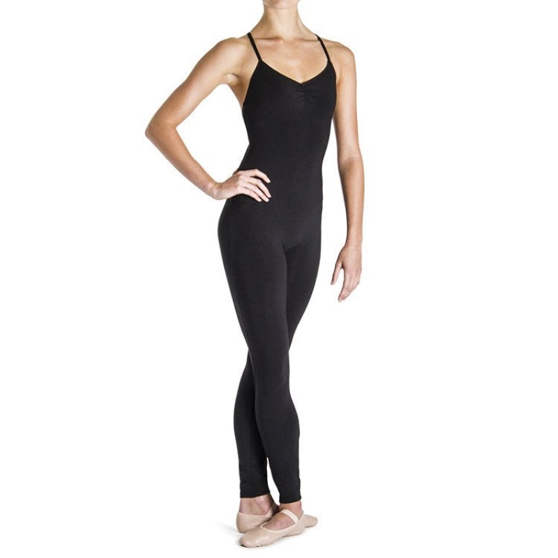 Women\'s Bloch Una Cross Back Unitards Black | BMYSO52209