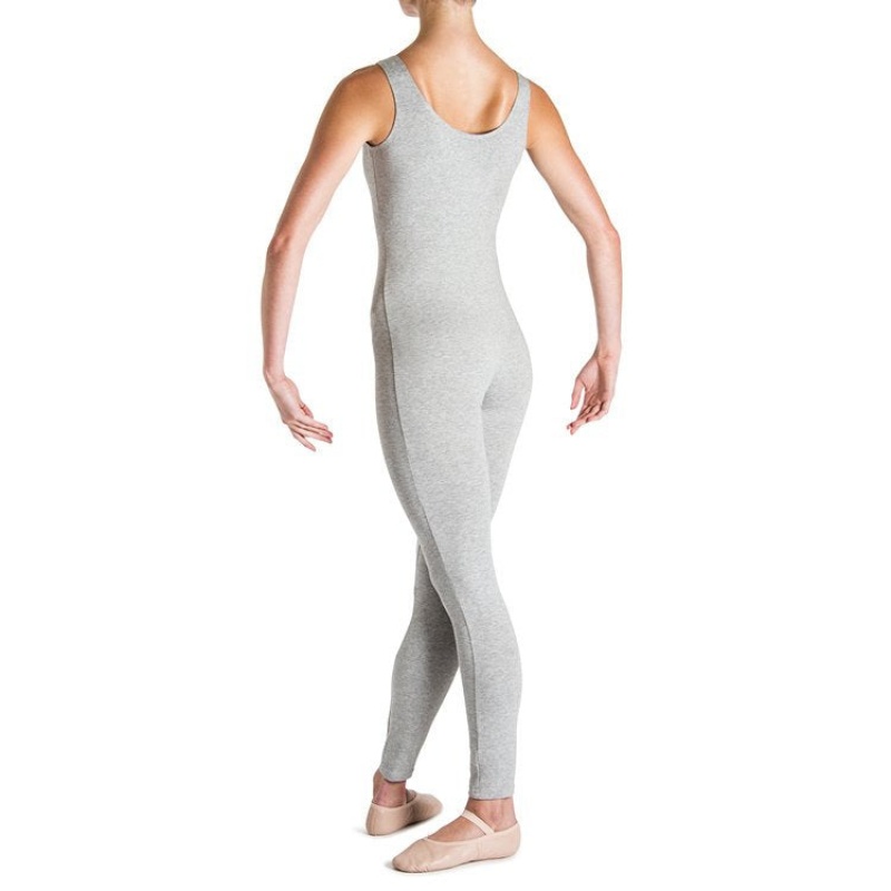 Women's Bloch Utano Scoop Neck Unitards Grey Marle | MMYHR62614