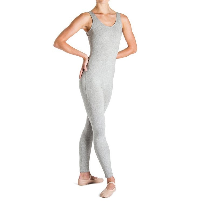 Women\'s Bloch Utano Scoop Neck Unitards Grey Marle | MMYHR62614