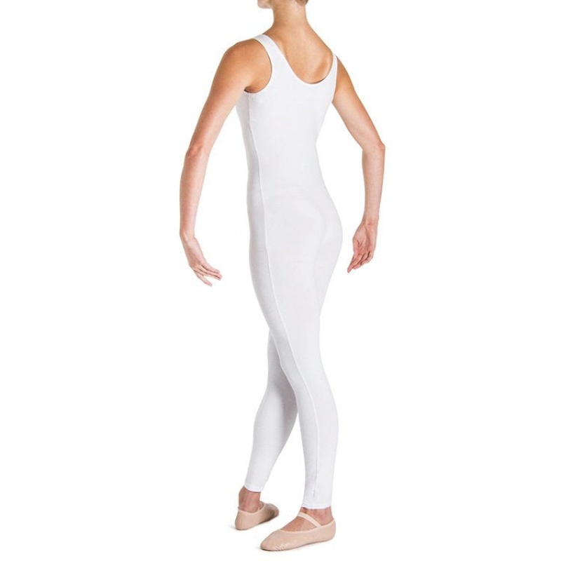 Women's Bloch Utano Scoop Neck Unitards White | EMYHC33665