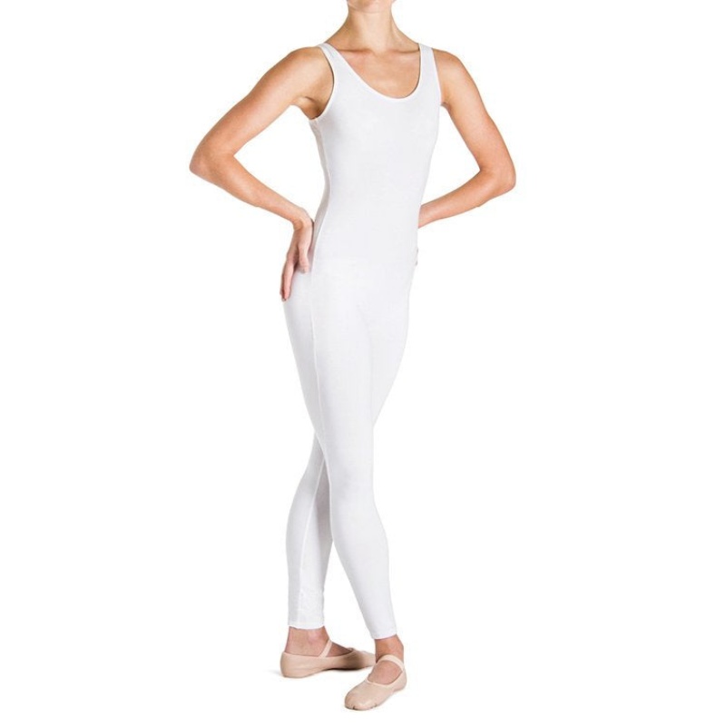 Women\'s Bloch Utano Scoop Neck Unitards White | EMYHC33665