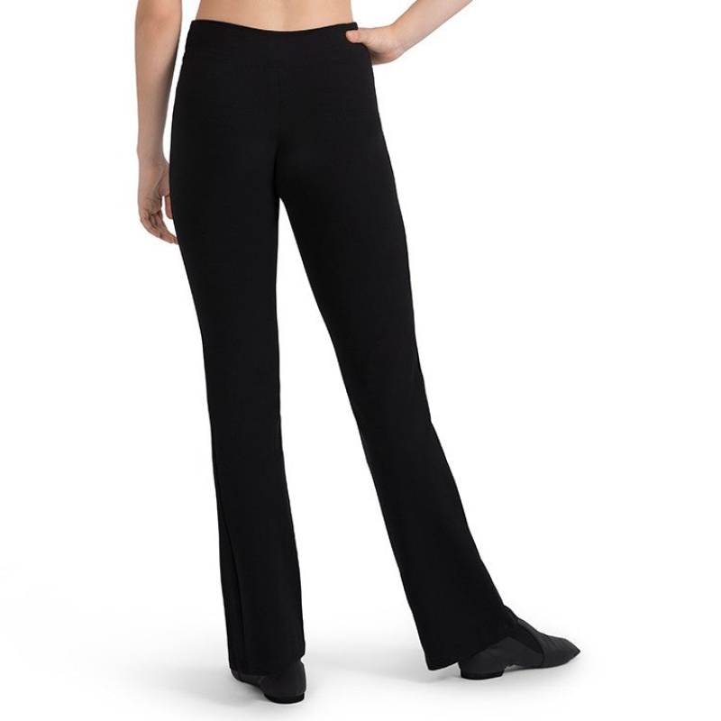 Women's Bloch V Front Full Length Jazz Bottoms Black | SMYVO21077