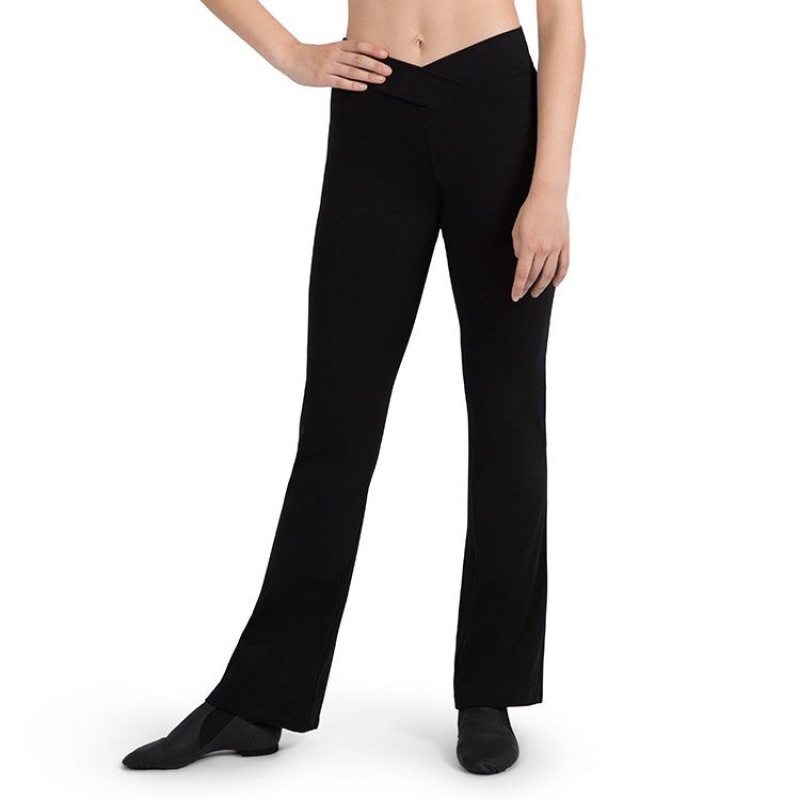 Women\'s Bloch V Front Full Length Jazz Bottoms Black | SMYVO21077